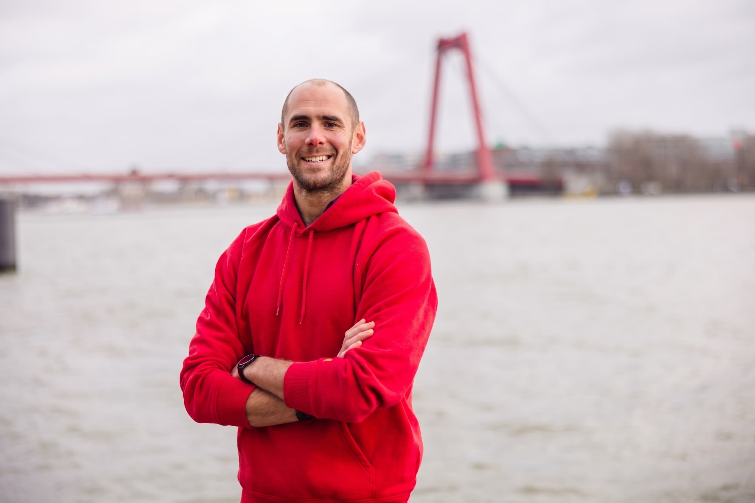 James on a bridge