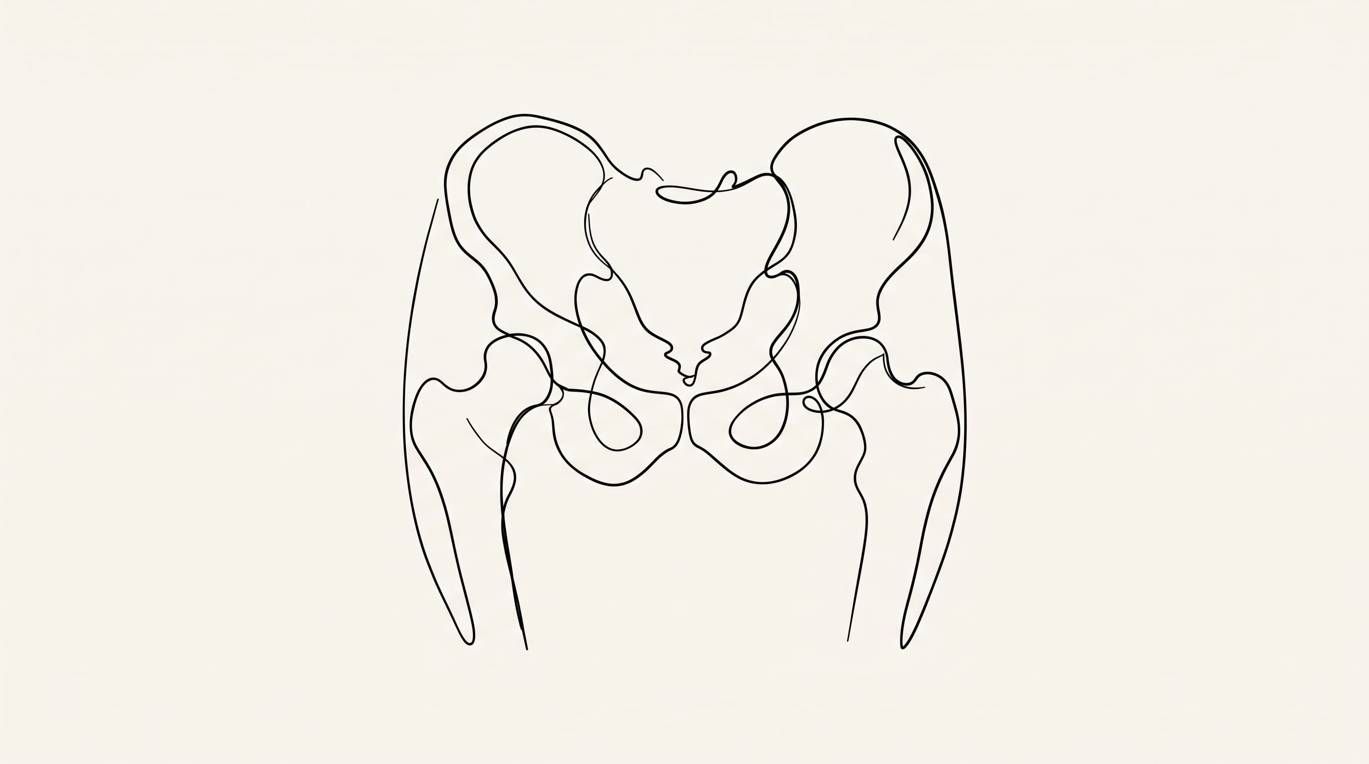 Single-line drawing of the hips and pelvis